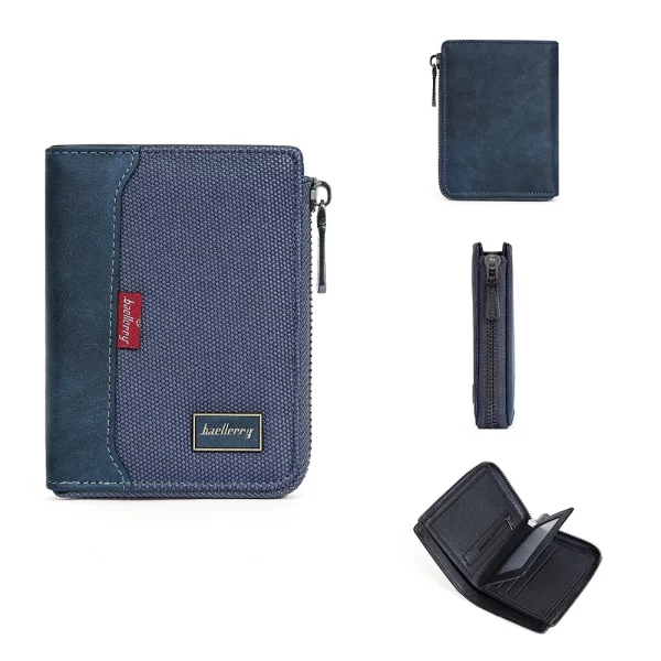Baellerry RFID Simple Short Men Zipper Wallets Luxury Brand Card Holder Photo Holder Coin Pocket - Image 8