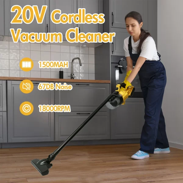 Vacuum Cleaner Cordless Handheld 20V Electric Vacuum Designed 500W Car Cleaning Hard Floor Household Appliance Carpets Household - Image 3