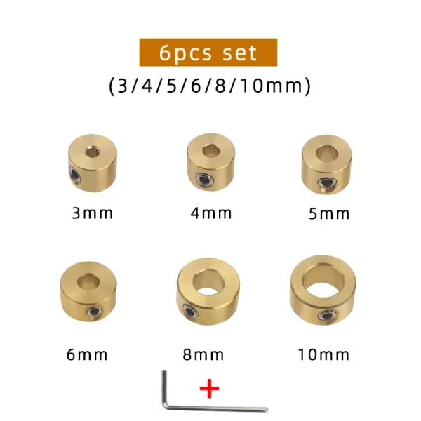 3-12mm Drill Bit Tools Brass Depth Stop Collars Ring Positioner Ring With Hex Wrench - Image 8