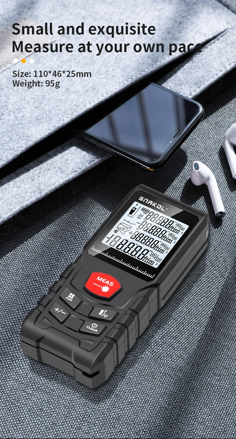 Snakol Laser Distance Meter 50m 70m 100m 120m Rangefinder Profesional Range Finder Digital Tape Measure - Image 18
