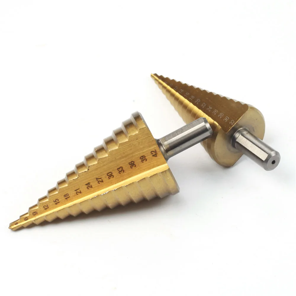 1Pcs 4-32/4-42 mm HSS Titanium Coated Step Drill Bit Drilling Power Tools Metal - Image 3