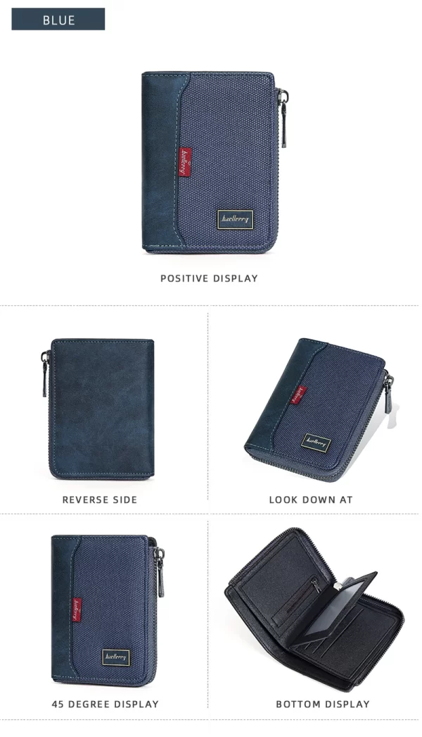 Baellerry RFID Simple Short Men Zipper Wallets Luxury Brand Card Holder Photo Holder Coin Pocket - Image 20