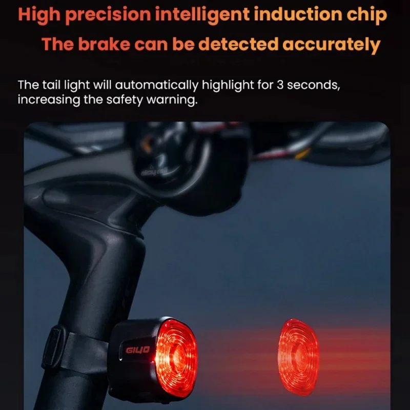 Bicycle Smart Brake Tail Light Mtb Road Bike Auto Brake Sensing Light Sb Rechargeable Ipx6 Waterproof Led Warning Rear Lamp - Image 4