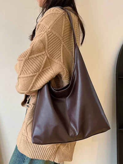 New Tote bag hand bill of lading shoulder women's bag retro simple large bag Tote bag