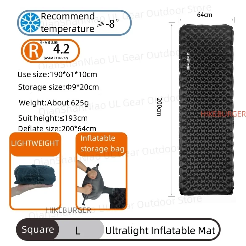 Light Tour R value 7.5 Camping Inflatable Mattress Outdoor Portable Sleeping Pad Ultralight - Image 7