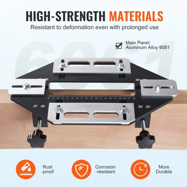 SucceBuy Door Hinge Jig Aluminum Alloy Woodworking Hole Opener Slotting Locator Hinge Template Jig - Image 3