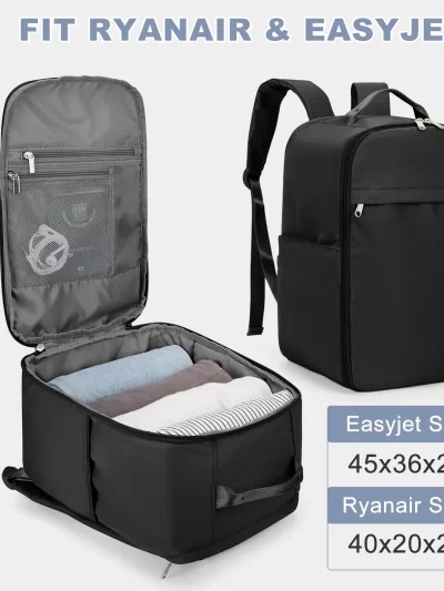 Ryanair Backpack 40x20x25 Cabin Bag, Hand Luggage Travel Backpack for Easyjet Cabin Bag 45x36x20