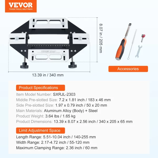 SucceBuy Door Hinge Jig Aluminum Alloy Woodworking Hole Opener Slotting Locator Hinge Template Jig - Image 7