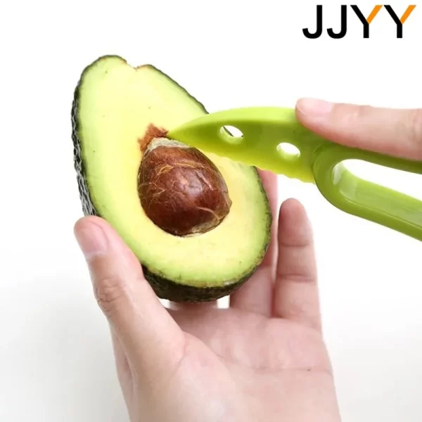 JJYY 3 In 1 Avocado Slicer Shea Corer Butter Fruit Peeler Cutter Pulp Separator - Image 3