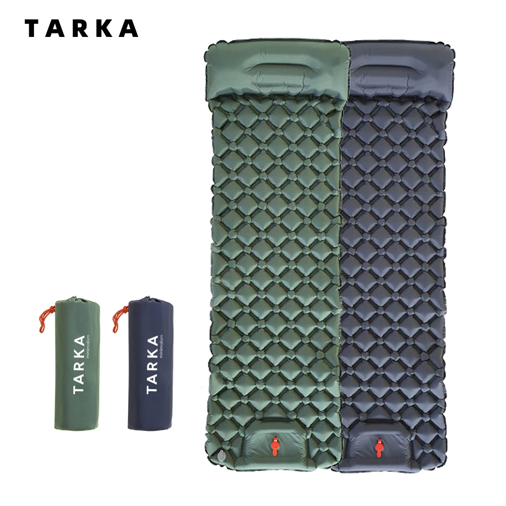 TARKA Inflatable Camping Mats Air Cushion With Pillow Outdoor Tourist Sleeping Pad Self-Inflating