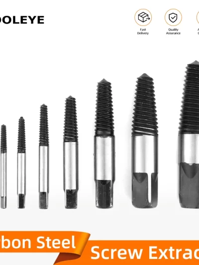 TOOLEYE 5/6Pcs Screw Extractor Drill Bit Set Damaged Screws Remover Extractor Woodworking Tools Broken Bolt Water Pipe Extractor