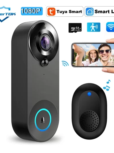 1080P Wireless Video Doorbell Camera WiFi Smart Door Bell Tuya Smart Home Security Motion Detect Night Vision Intercom Doorbell