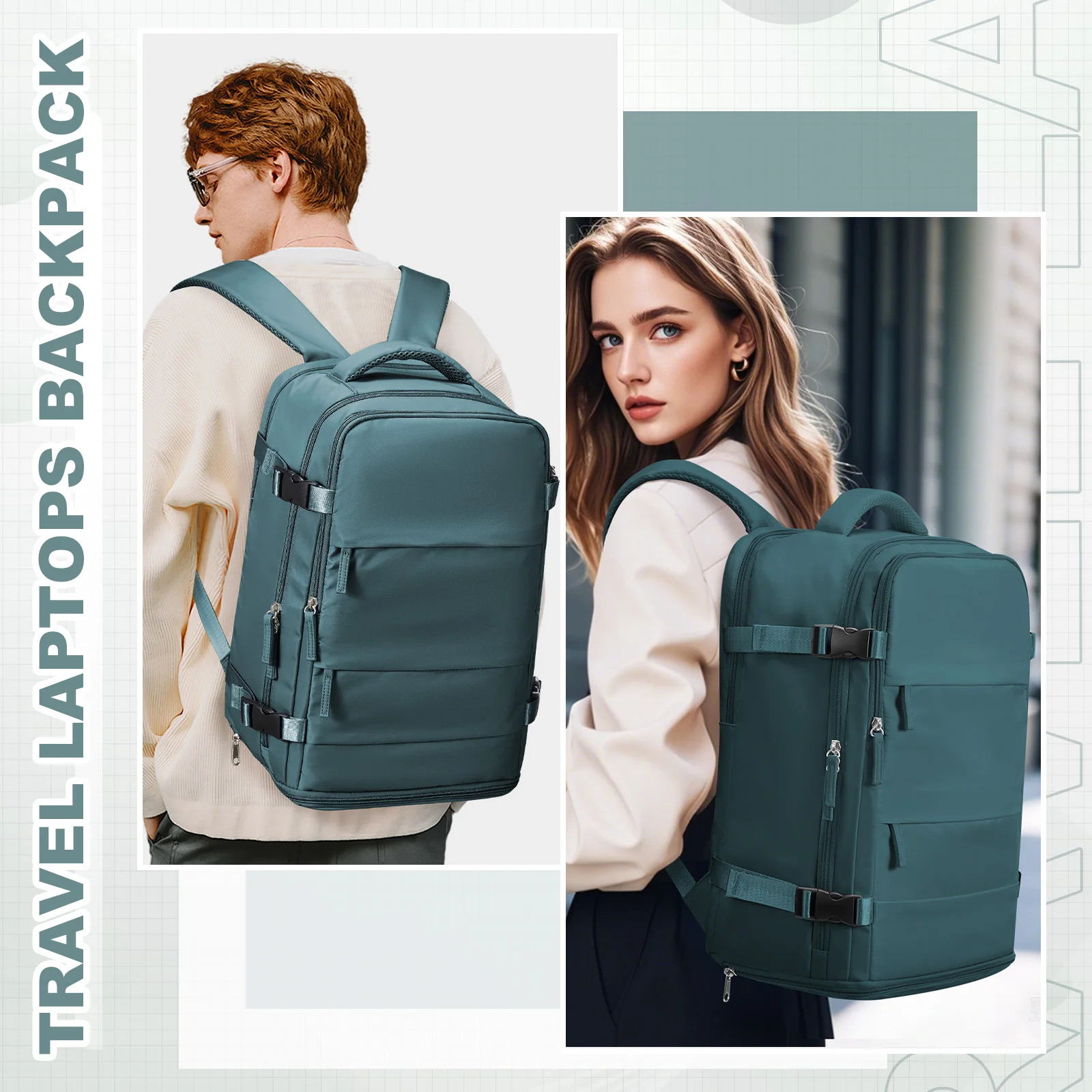 Easyjet Cabin Bag 45x36x20 Backpack, 40x20x25 Ryanair Carry-Ons, Women/Men Aeroplane Travel Backpack - Image 6