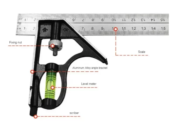 300mm Stainless Steel Angle Combination Square Ruler - Image 10
