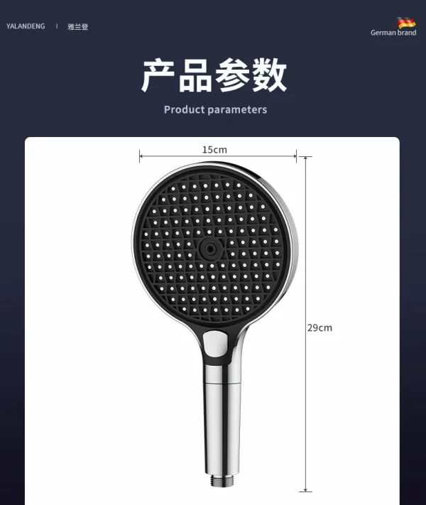 15CM Big Panel High Pressure Shower Head With Filter 3 Modes Large Flow Spray Nozzle Rainfall Shower - Image 41