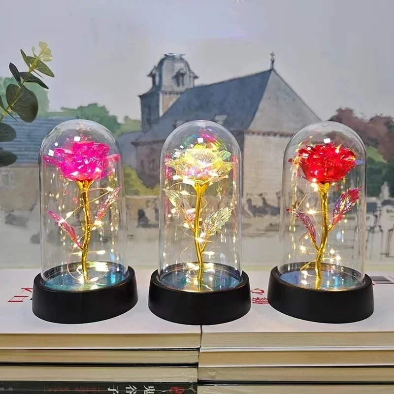 Artificial Rose Flowers Valentines Day Gift for Girlfriend Eternal Rose LED Light - Image 25
