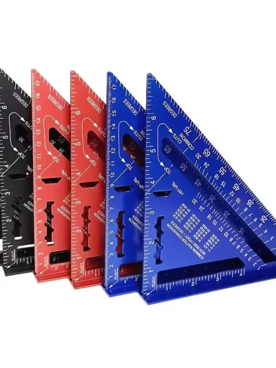 New 7Inch Triangle Ruler Measurement Tool Aluminium Alloy Carpenter Tools Inch Metric Angle Ruler Speed Square