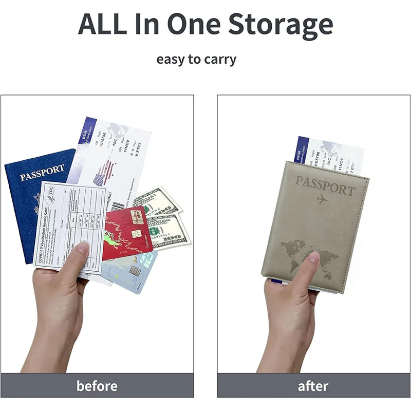 Lover The World Map Passport Cover Hot Stamping Simple Plane Women Men Travel Passport Case - Image 5