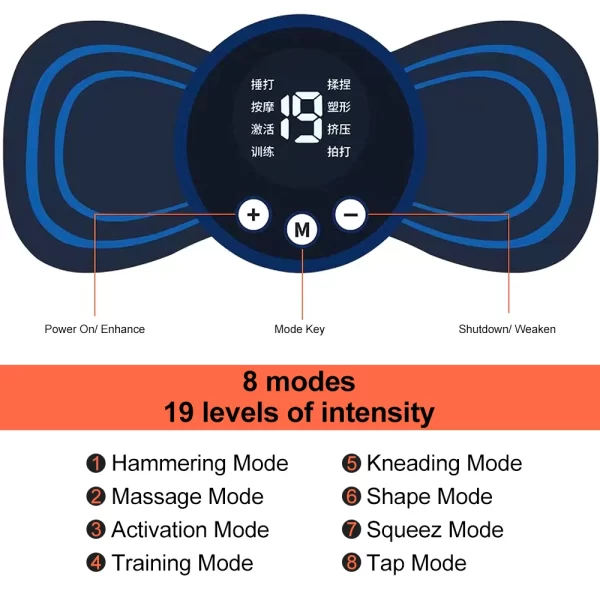 Neck Massager Mini Electric Neck Massage EMS Cervical Back Vertebra Massage Patch 8 Modes - Image 14