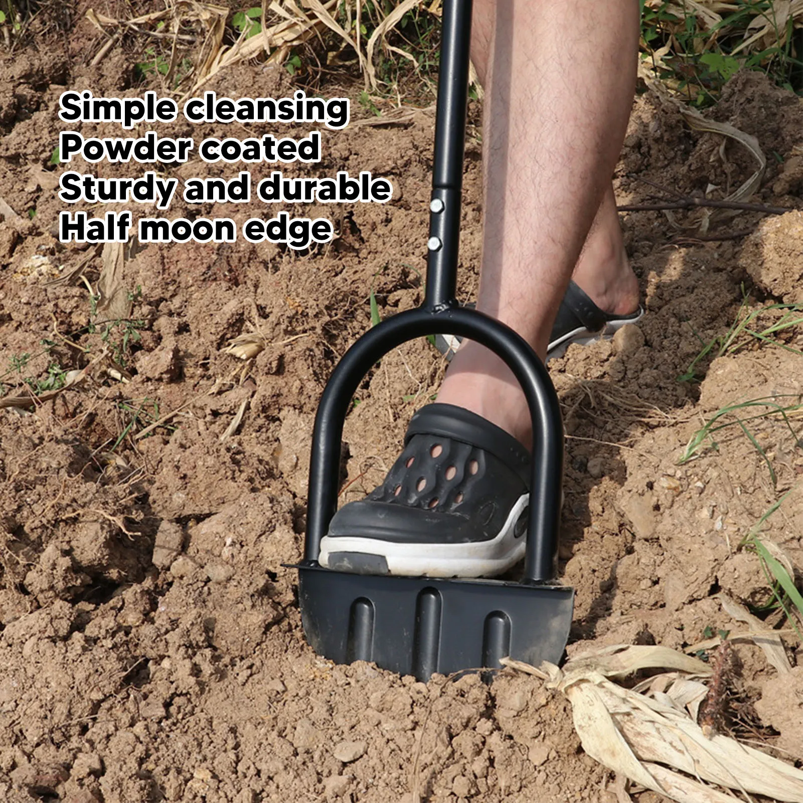 Half Moon Lawn Edger High Hardness Simple Cleansing Carbon Steel Manual Trimming Shovel - Image 3