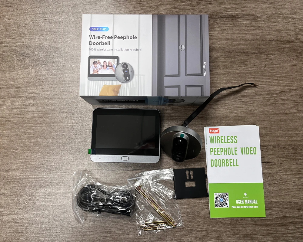 3MP Smart Life Tuya 1080P WiFi Door Bell Eye Peephole Camera 5000mAh Battery PIR Motion Detector IR Alexa Google Digital Viewer - Image 9