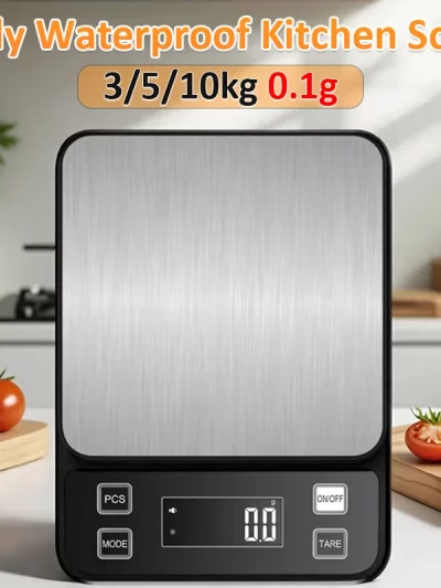 3/5/10kg 0.1g Food Scale Digital Electronic Kitchen Scale Fully Waterproof Stainless Steel Scale