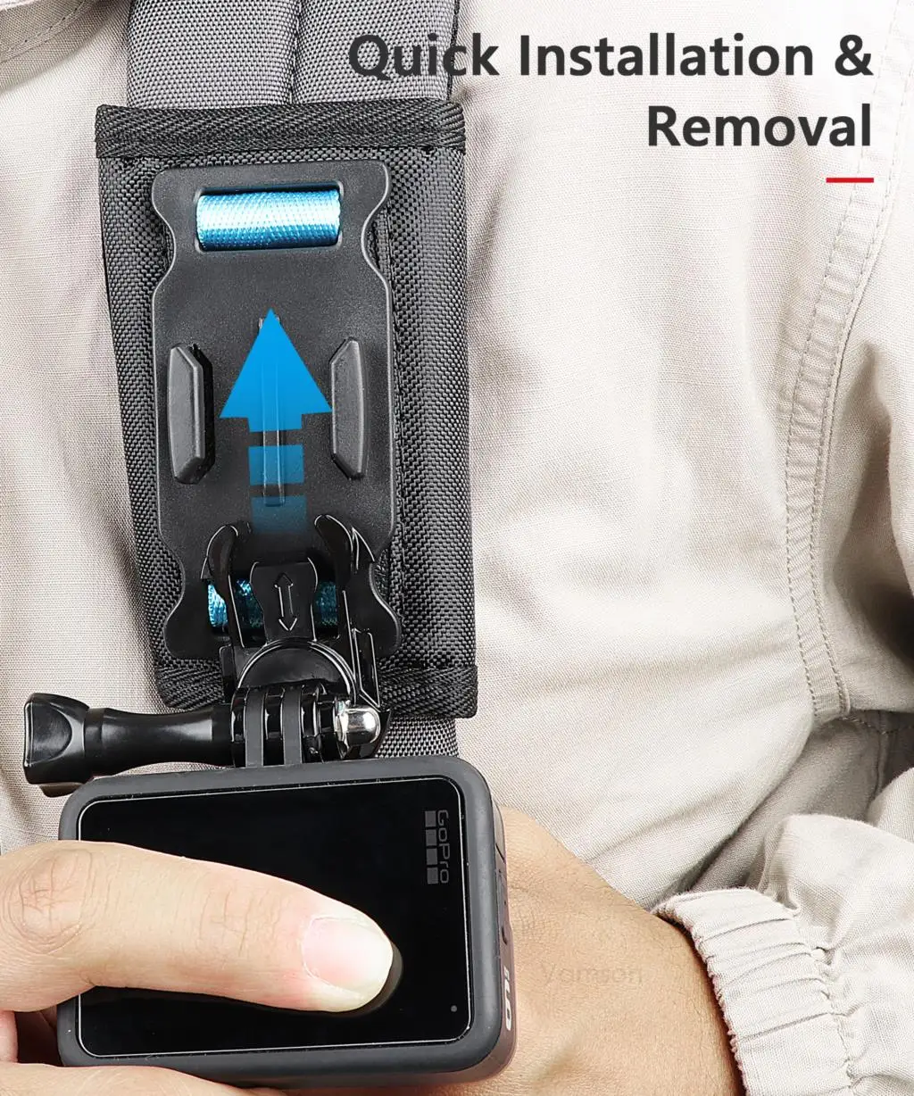 Vamson for Insta360 X3 Accessories 360 Degree Rotary Backpack Clip Clamp Mount for Insta360 One X2 Dji Action 3 2 Go Pro Camera - Image 18