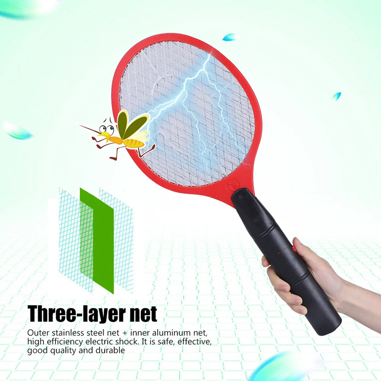 Electric Mosquito Swatter Cordless Battery Power Electric Fly Mosquito Swatter - Image 3