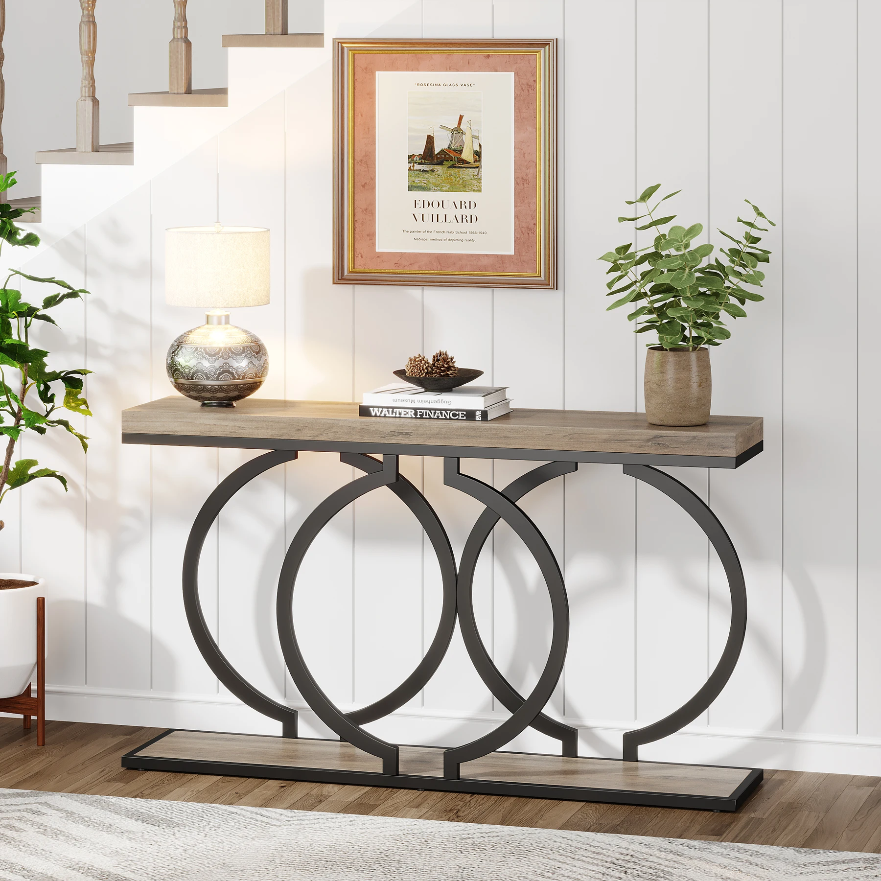 Tribesigns Gold Console Table, 55 inch Faux Marble Entryway Table Narrow Long Sofa Table - Image 17