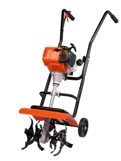 SucceBuy Tiller Cultivator 31/43/212CC Garden Cultivator Tiller with 4 Steel Adjustable Front Tines