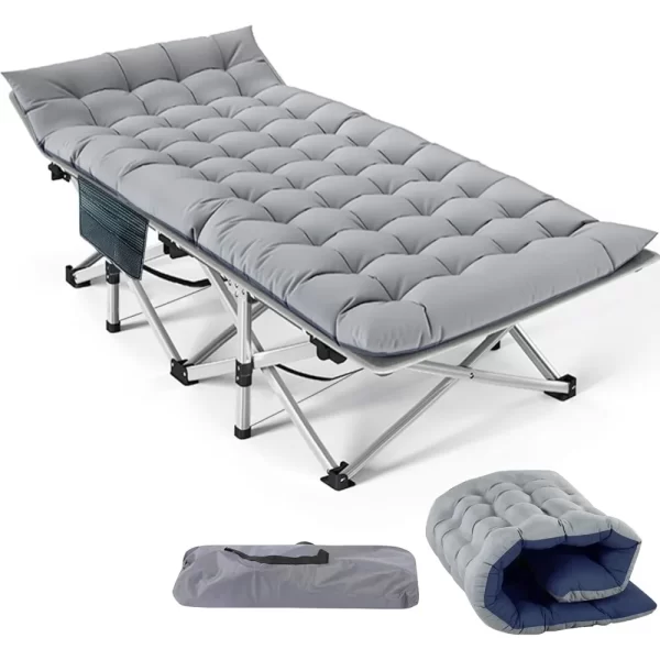 Folding Camping Cot for Adults with Pad, Padded Portable Sleeping Cot - Image 2
