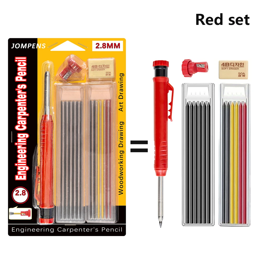 Solid Carpenter Pencil Set Deep Hole Marking Tool Pen Built In Pencil Sharpener Carpenter Lead Core - Image 9