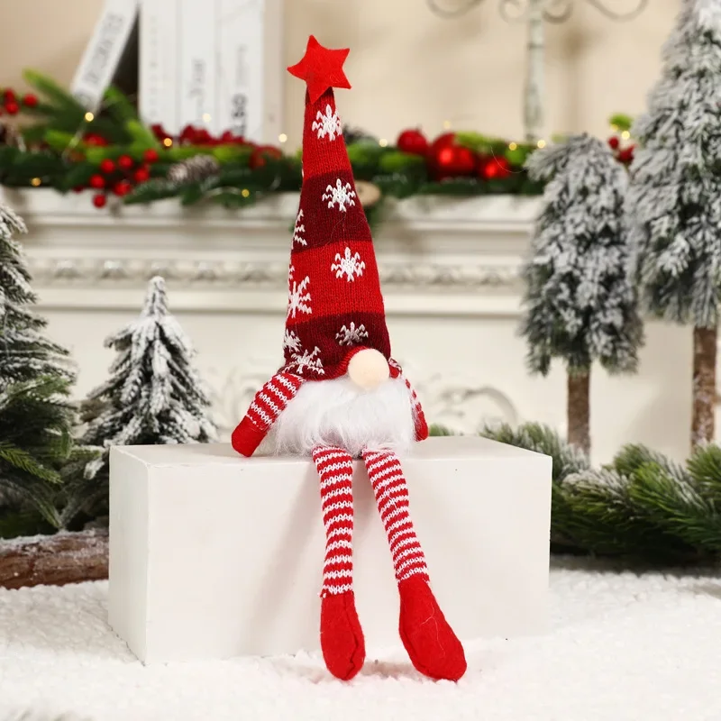 Christmas Faceless Doll Gnome Ornaments LED Light Plush Knitting Crafts Tree Pendant Christmas Decorations - Image 21