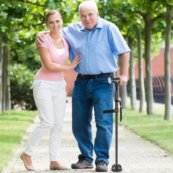 Collapsible Telescopic Folding Cane Elder Cane LED Walking Trusty Sticks Elder Crutches - Image 18