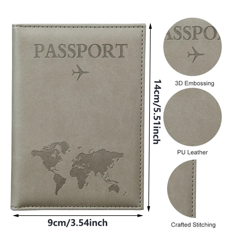 Lover The World Map Passport Cover Hot Stamping Simple Plane Women Men Travel Passport Case - Image 2