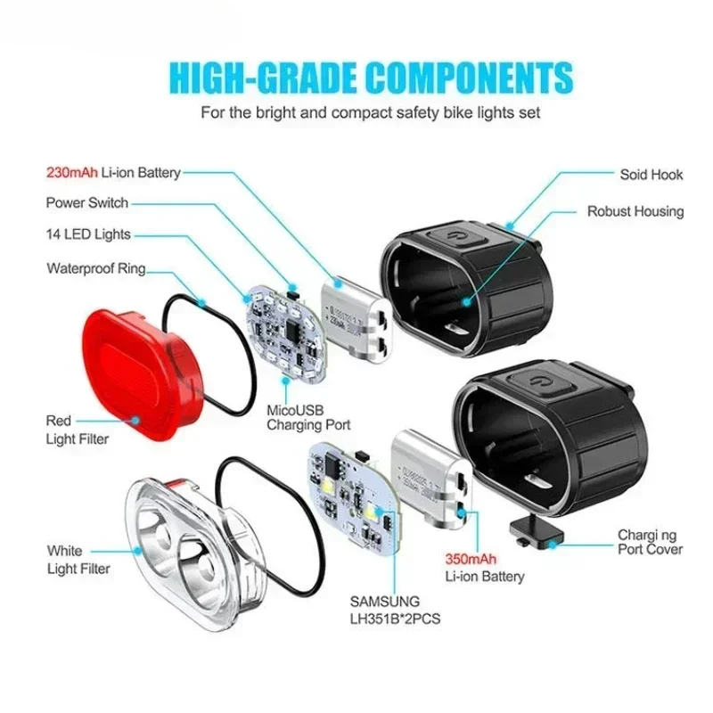 Ultra-bright Bicycle Lights Suitable For Night Riding, Rechargeable Multi-mode Waterproof Taillights, Bicycle Accessories - Image 10