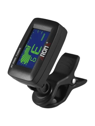 AROMA Guitar Tuner Portable Guitar Tuner with Foldable Rotating Clip 3 Colors LCD Ukulele Violin Universal Clip-on Tuner AT-200D