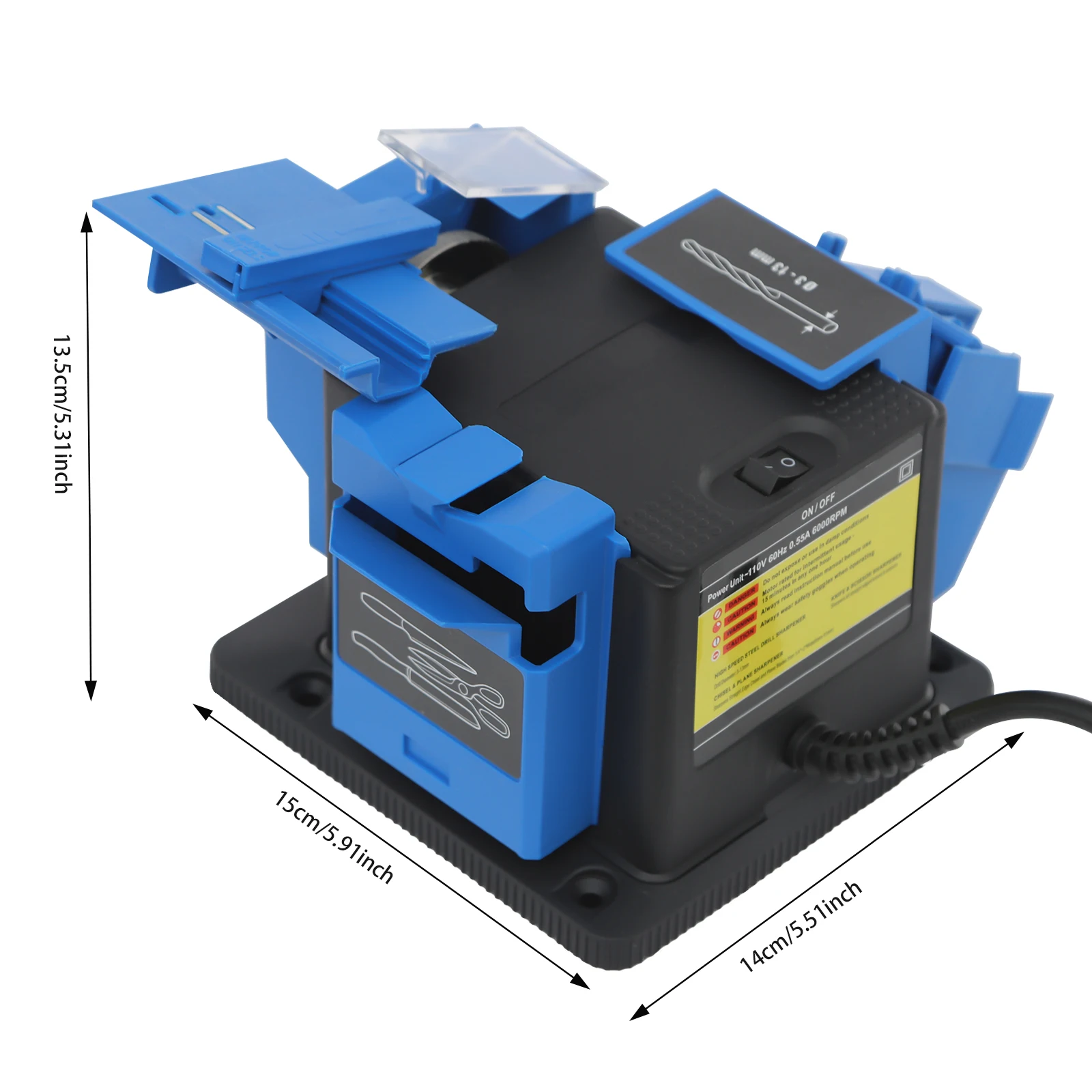 Electric Sharpening Machine, 96W 1350RPM Electric Drill Bit Sharpener, Multifunctional Knife Scissor Sharpening Tool, Adjustable - Image 4