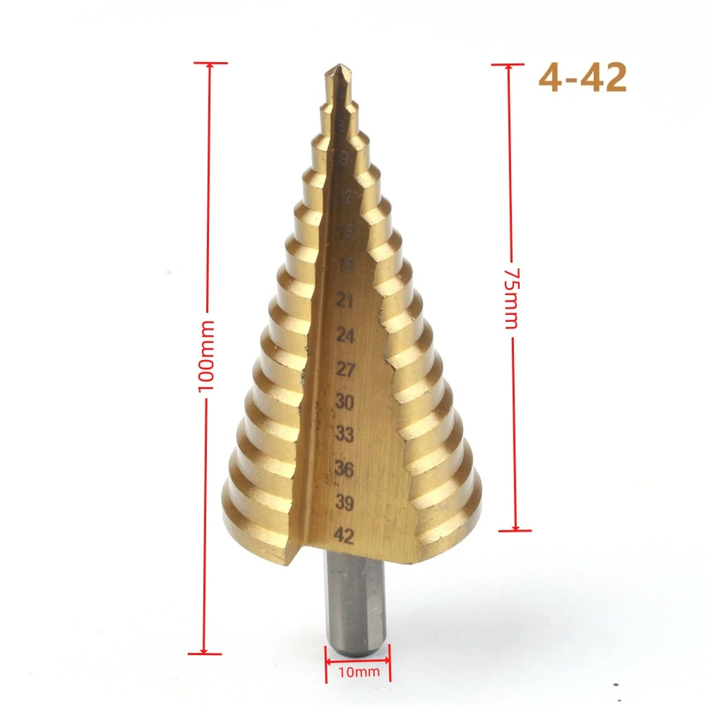 1Pcs 4-32/4-42 mm HSS Titanium Coated Step Drill Bit Drilling Power Tools Metal - Image 4