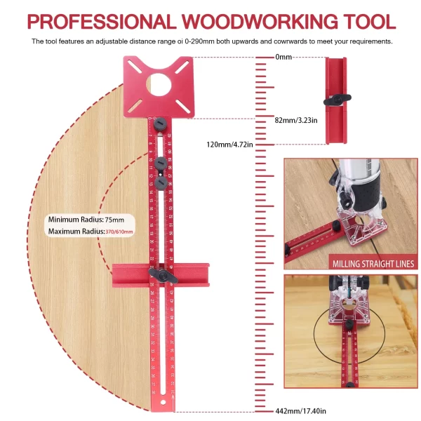 3 in 1 Router Milling Groove Bracket for Woodworking Circular Cutting Jig Aluminum - Image 13
