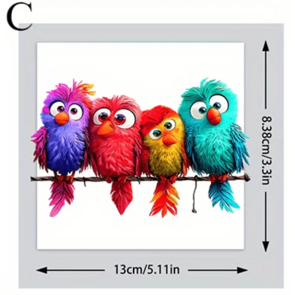 1PC Funny Bird Creative Glass Window Decorative Stickers for Windows Glass Wall Mirror - Image 8