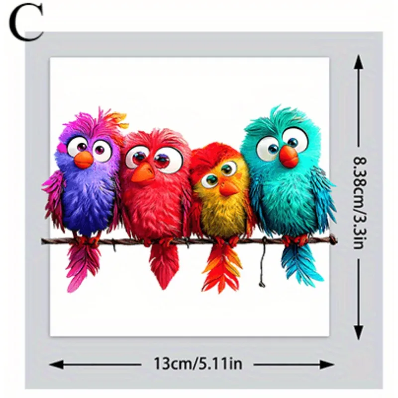 1PC Funny Bird Creative Glass Window Decorative Stickers for Windows Glass Wall Mirror - Image 8