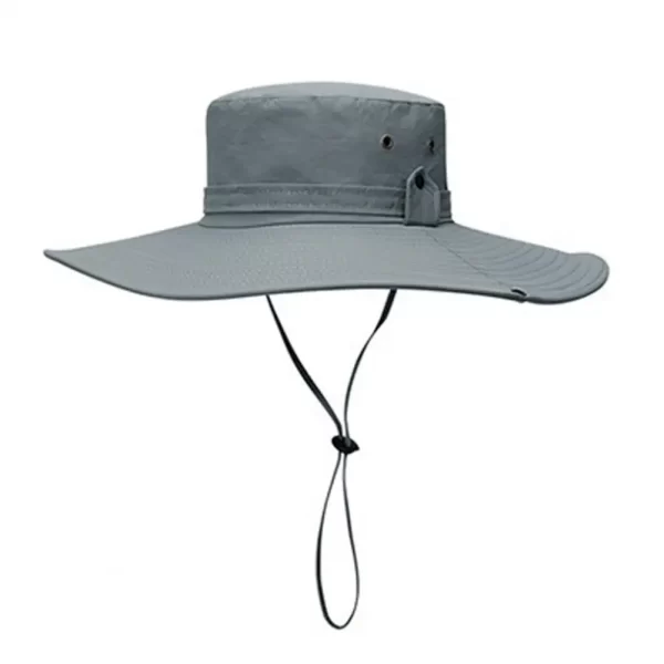 Fisherman Hat Wide Brim Solid Color Lace-Up Design Men Women Outdoor Hat Versatile Sun Protection - Image 10