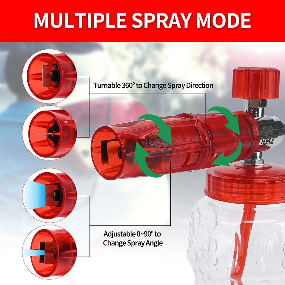 Pressure Washer Aluminum Foam Cannon Foam Generator Snow Foam Lance with 1/4” Quick Connector for Portland Husky Ryobi Greenwork - Image 5