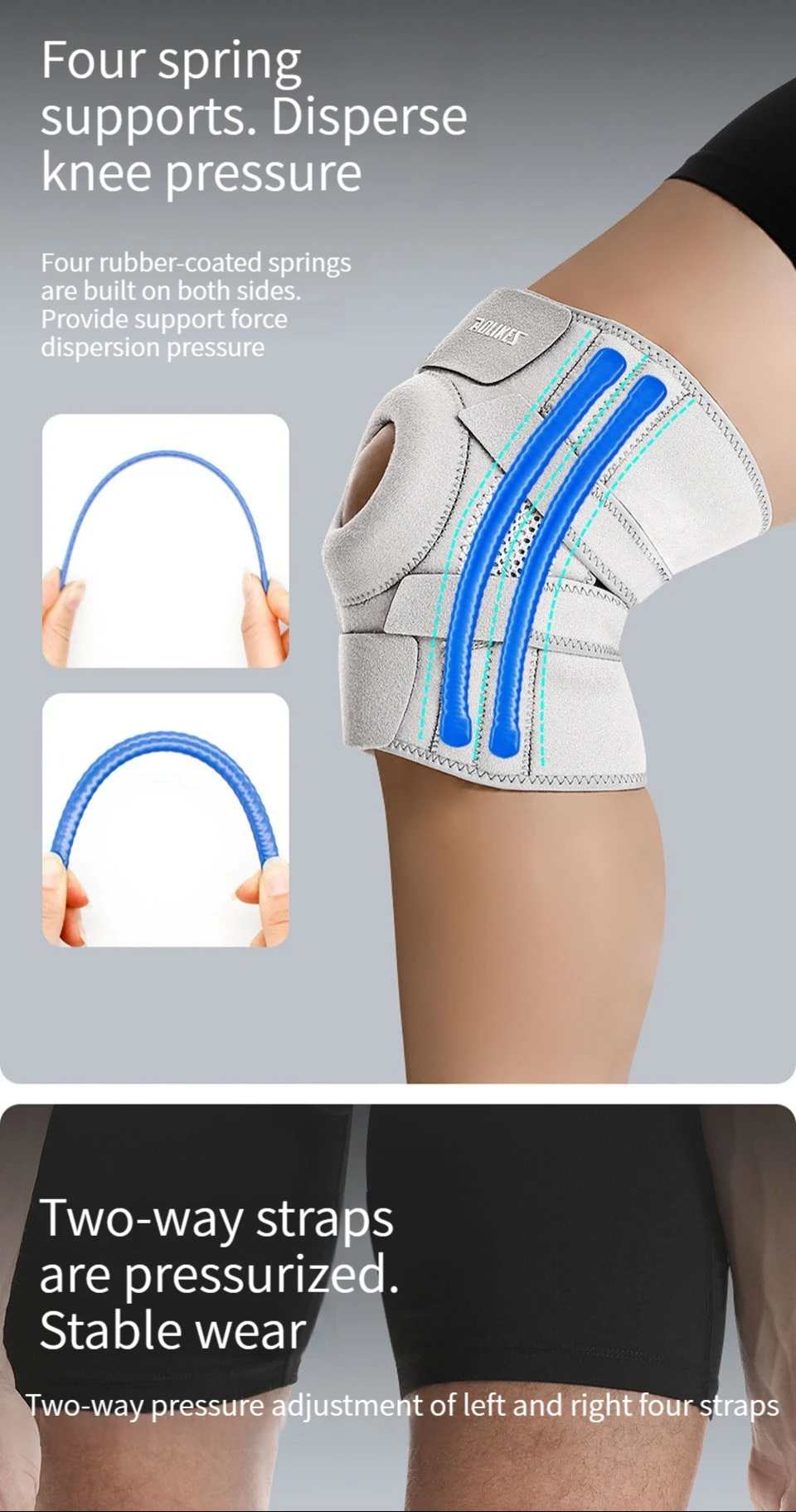 AOLIKES 1PCS NEW Knee Brace with Side Stabilizers & Patella Gel Pads,Knee Support - Image 14