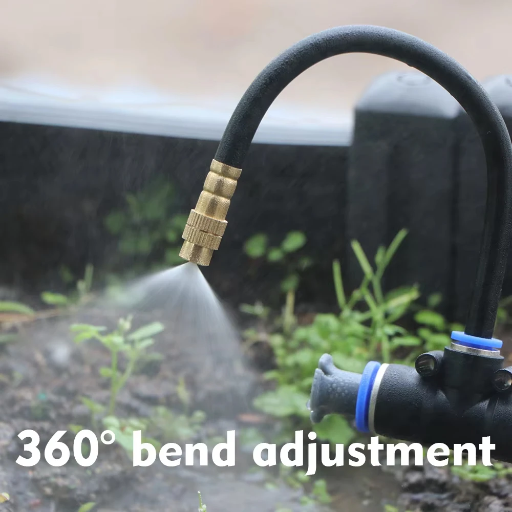 30M-5M DIY Free Bending Universal Sprayer Kit 8mm Hose Patio Misting Cooling System for Garden Plant Fogging - Image 5