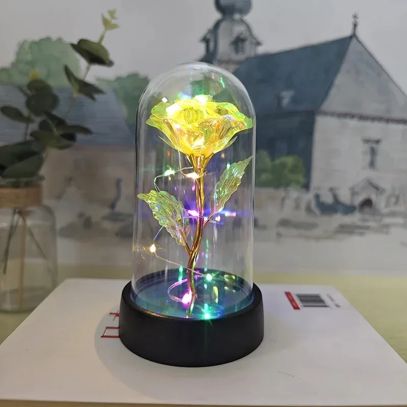 Artificial Rose Flowers Valentines Day Gift for Girlfriend Eternal Rose LED Light - Image 7