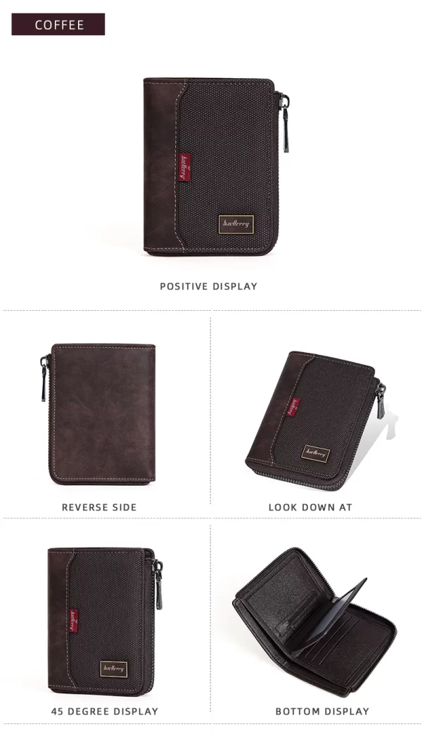 Baellerry RFID Simple Short Men Zipper Wallets Luxury Brand Card Holder Photo Holder Coin Pocket - Image 17