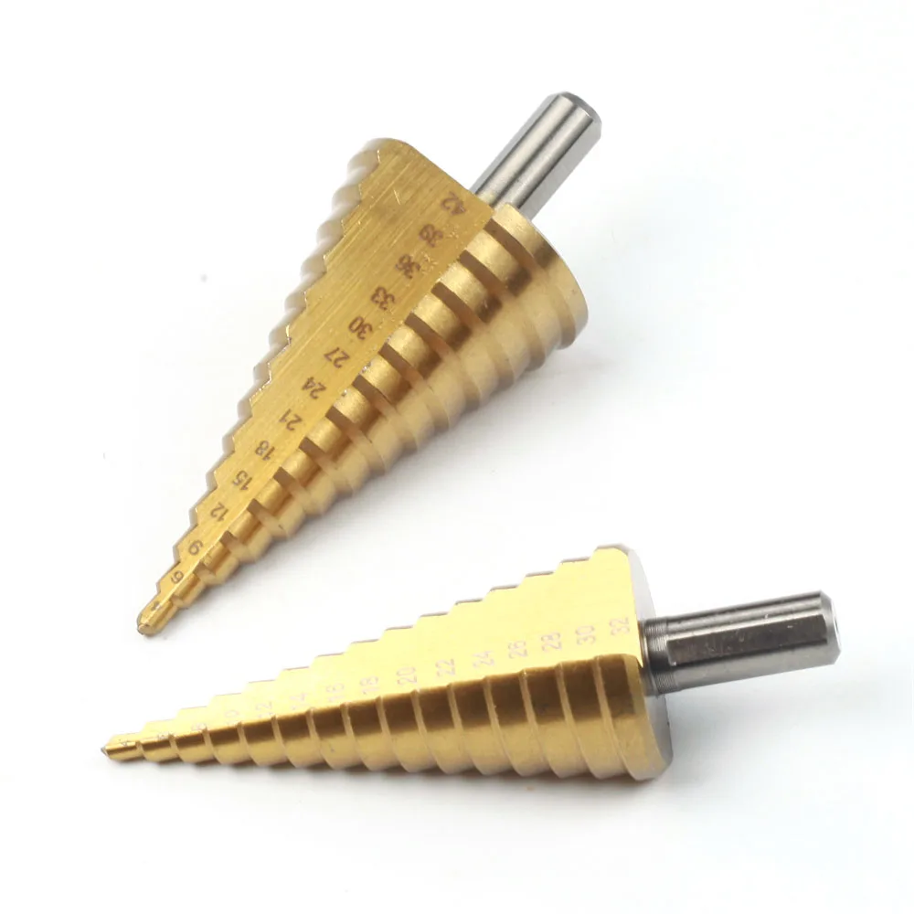 1Pcs 4-32/4-42 mm HSS Titanium Coated Step Drill Bit Drilling Power Tools Metal - Image 13