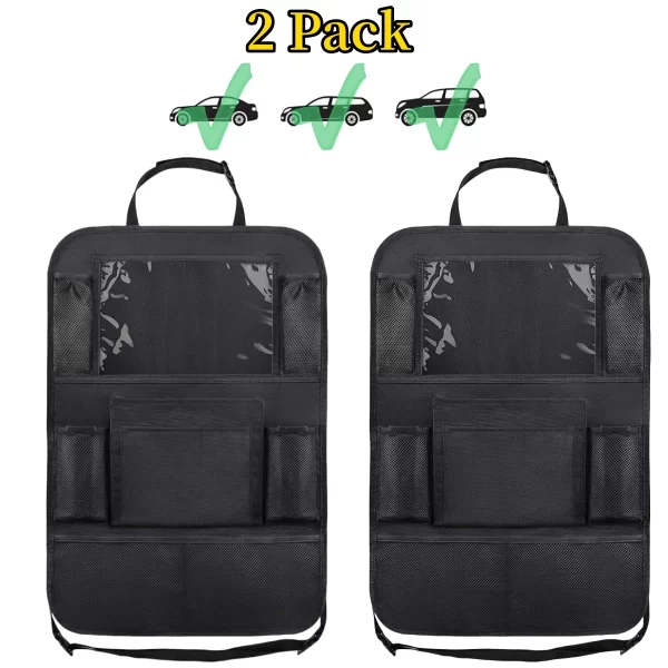 Car Seat Back Organizer 10 Storage Pockets with Touch Screen Tablet Holder - Image 7
